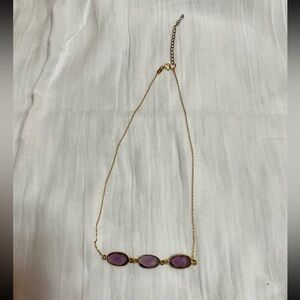 Parken Jewelry Amethyst 3 Bezel Necklace